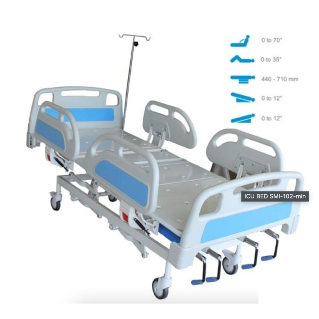 Hospital Icu Bed Mechanical 5 Functions Dinesh Scientific